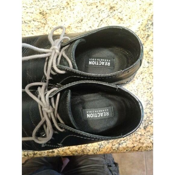 Reaction Kenneth Cole Desert Sun Black Pebbled Leather Mens Size 9 M - Picture 10 of 11